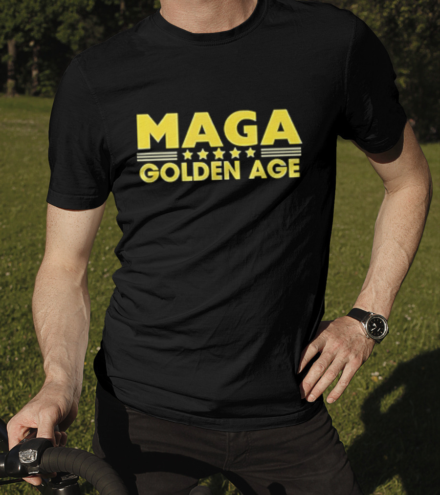 MAGAGolden Age Stars And Bold Yellow Text T-Shirt