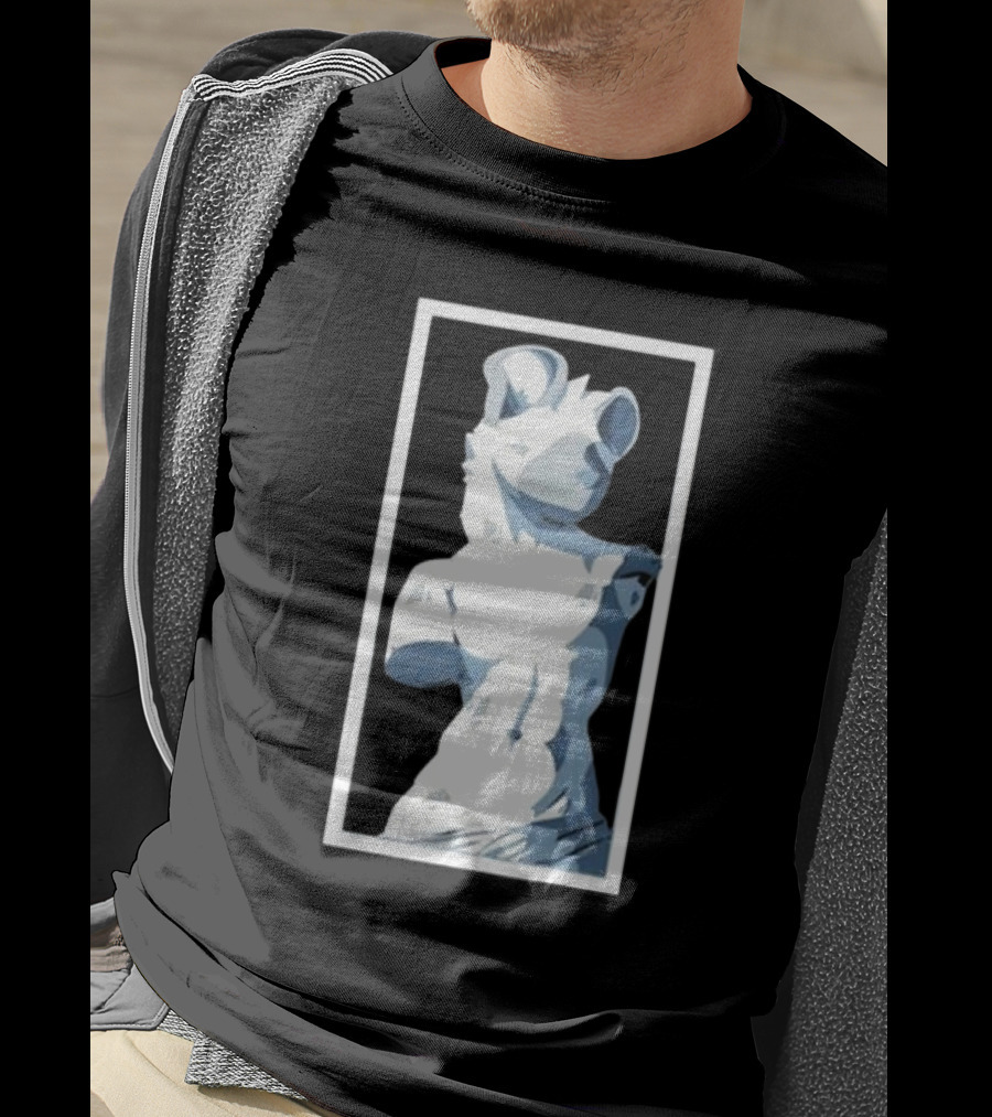 Mangoyena God's Chosen Hyena Statue Style T-Shirt