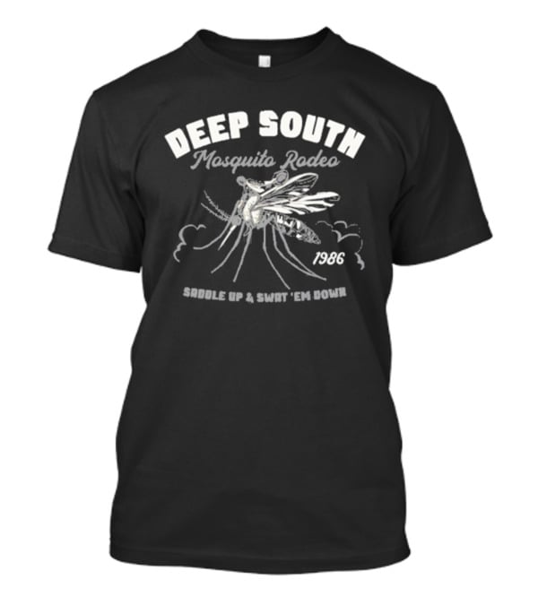 Deep South Mosquito Rodeo Saddle Up And Swat 'Em Down 1986 T-Shirt