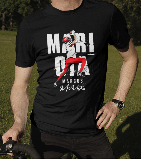 "Mari OIA Marcus Mariota Washington Commanders NFL Signature" T-Shirt