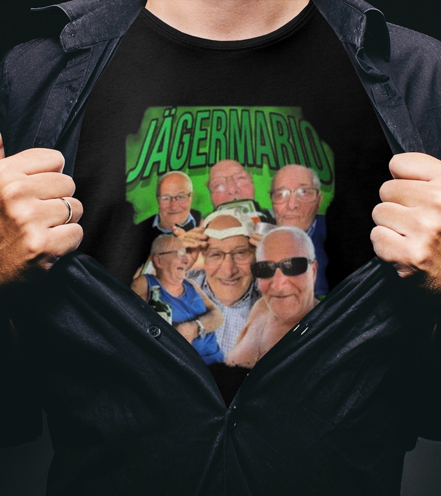 Marioscerra5 Jägermario Sigma Funny Multiphoto Collage T-Shirt