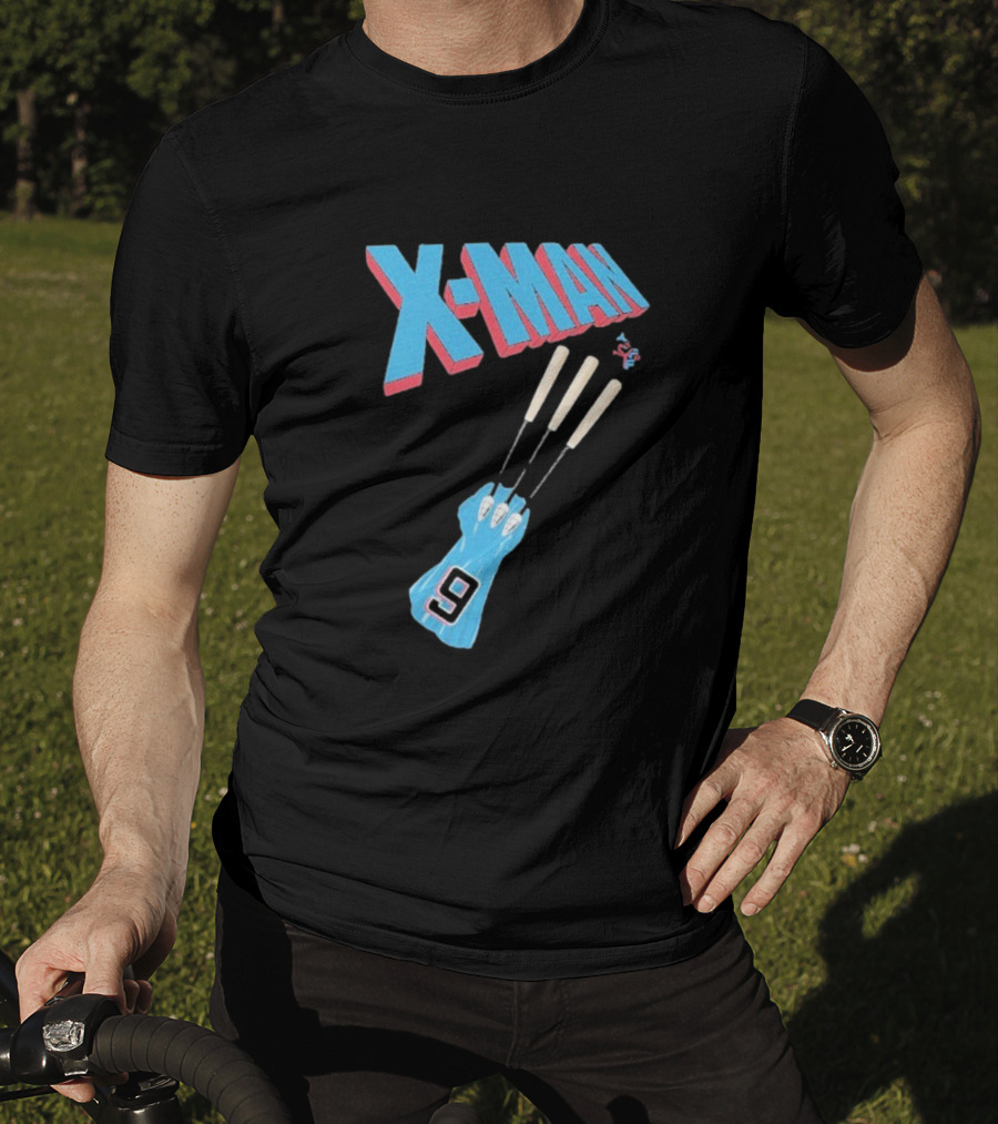 X-Man Miami Marlins Baseball Number 9 Batting Glove T-Shirt