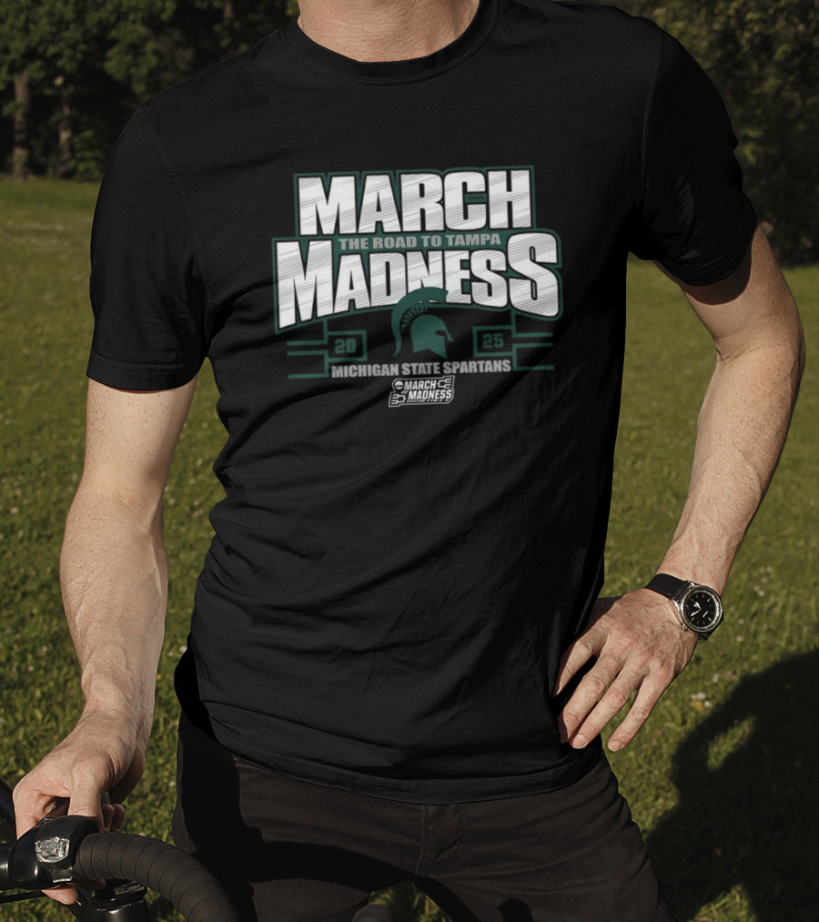 March Madness The Road To Tampa 2025 Michigan State Spartans NCAA Women's Basketball Tournament T-Shirt