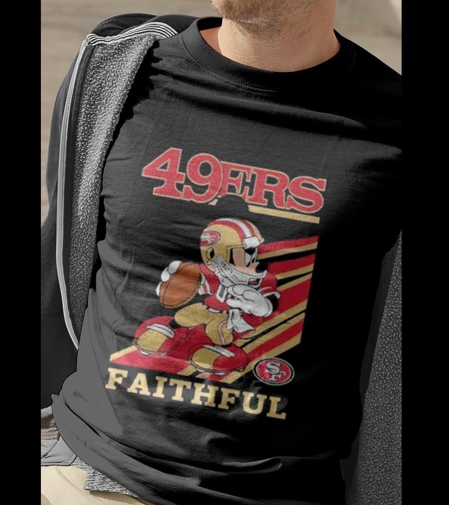 49ers Faithful Mickey Mouse Football Player T-Shirt