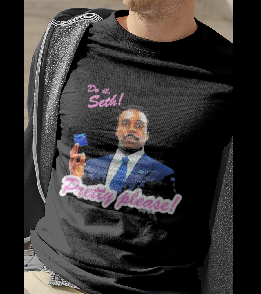 Do It Seth Pretty Please! Milchick Holding Blue Card T-Shirt