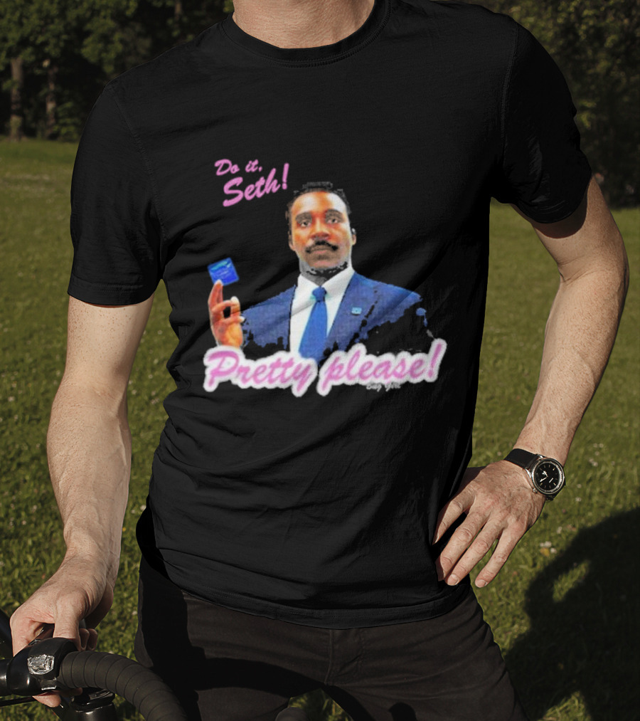 Do It Seth Pretty Please! Milchick Holding Blue Card T-Shirt