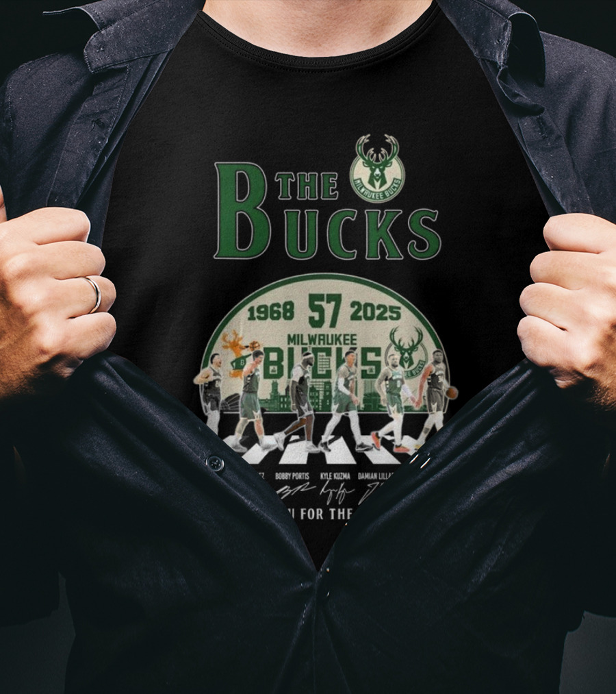 Milwaukee Bucks 57 Years 1968-2025 Thank You For The Memories T-Shirt