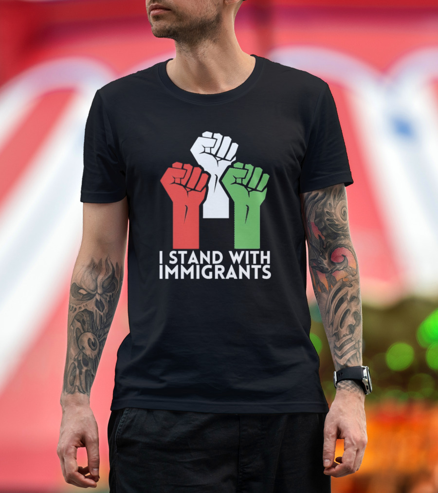 Mexican I Stand With Immigrants Fist Symbol T-Shirt