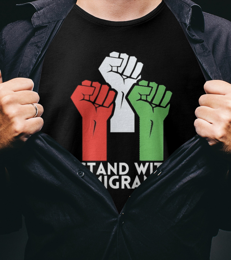 Mexican I Stand With Immigrants Fist Symbol T-Shirt