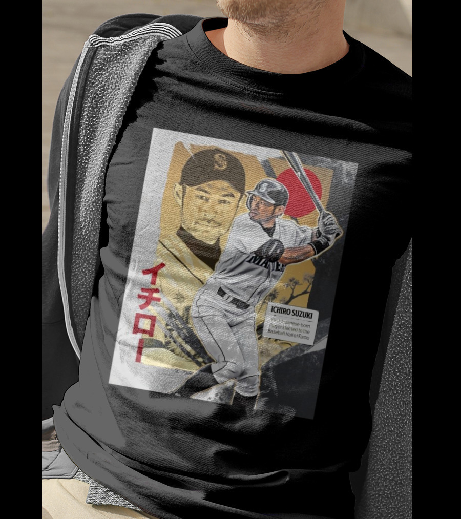 Ichiro Suzuki Seattle Mariners First Japanese-Born Player Elected To Baseball Hall Of Fame Red Sun T-Shirt