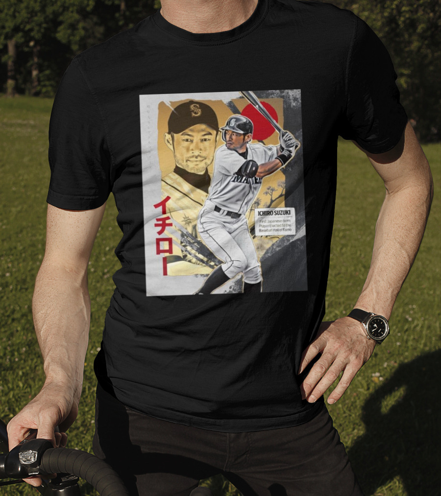 Ichiro Suzuki Seattle Mariners First Japanese-Born Player Elected To Baseball Hall Of Fame Red Sun T-Shirt