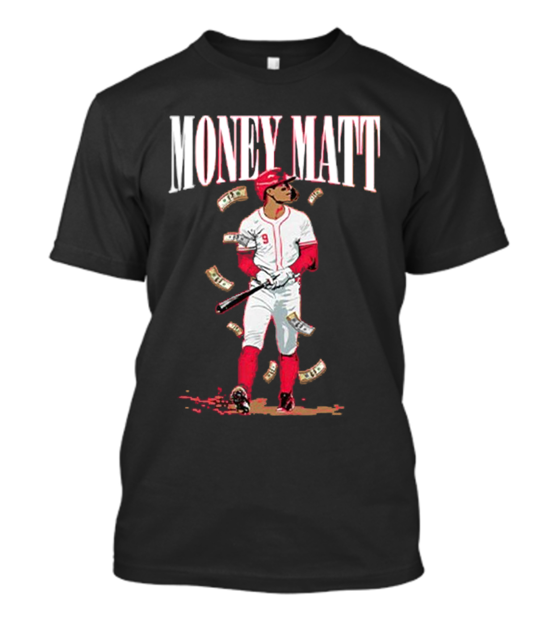 Money Matt McLain Red Baseball Player Icon T-Shirt
