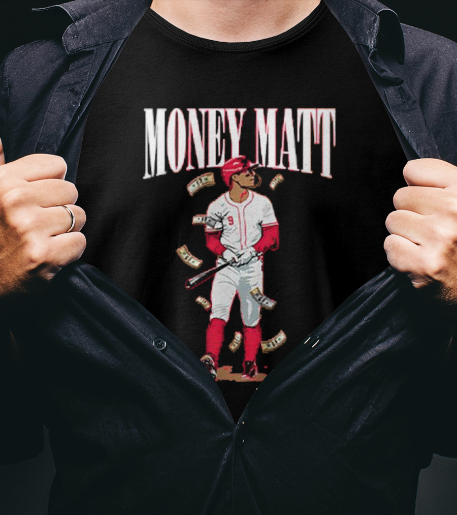 Money Matt McLain Red Baseball Player Icon T-Shirt