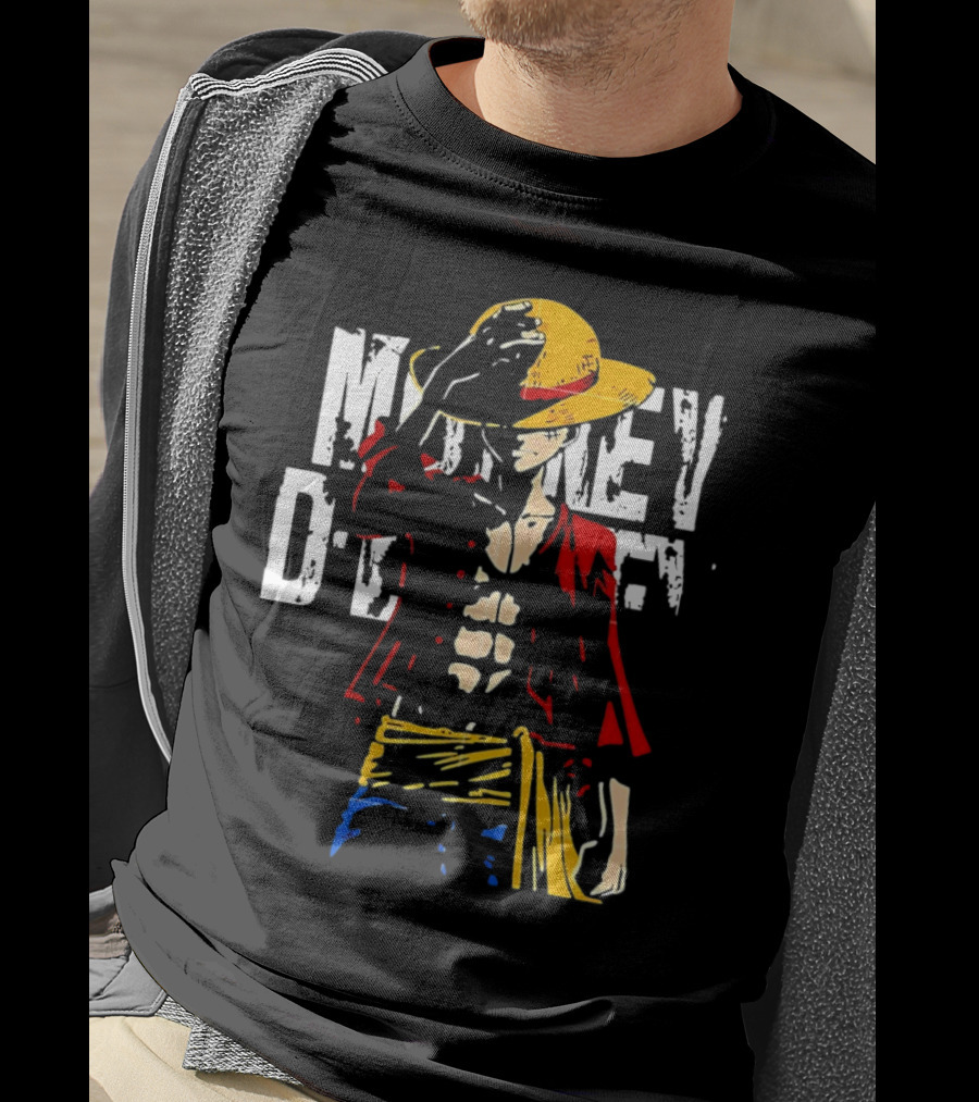 Monkey D Luffy One Piece Anime Character Iconic Straw Hat Pirate Outfit T-Shirt