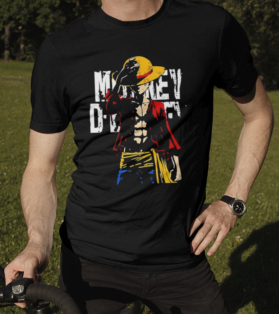 Monkey D Luffy One Piece Anime Character Iconic Straw Hat Pirate Outfit T-Shirt