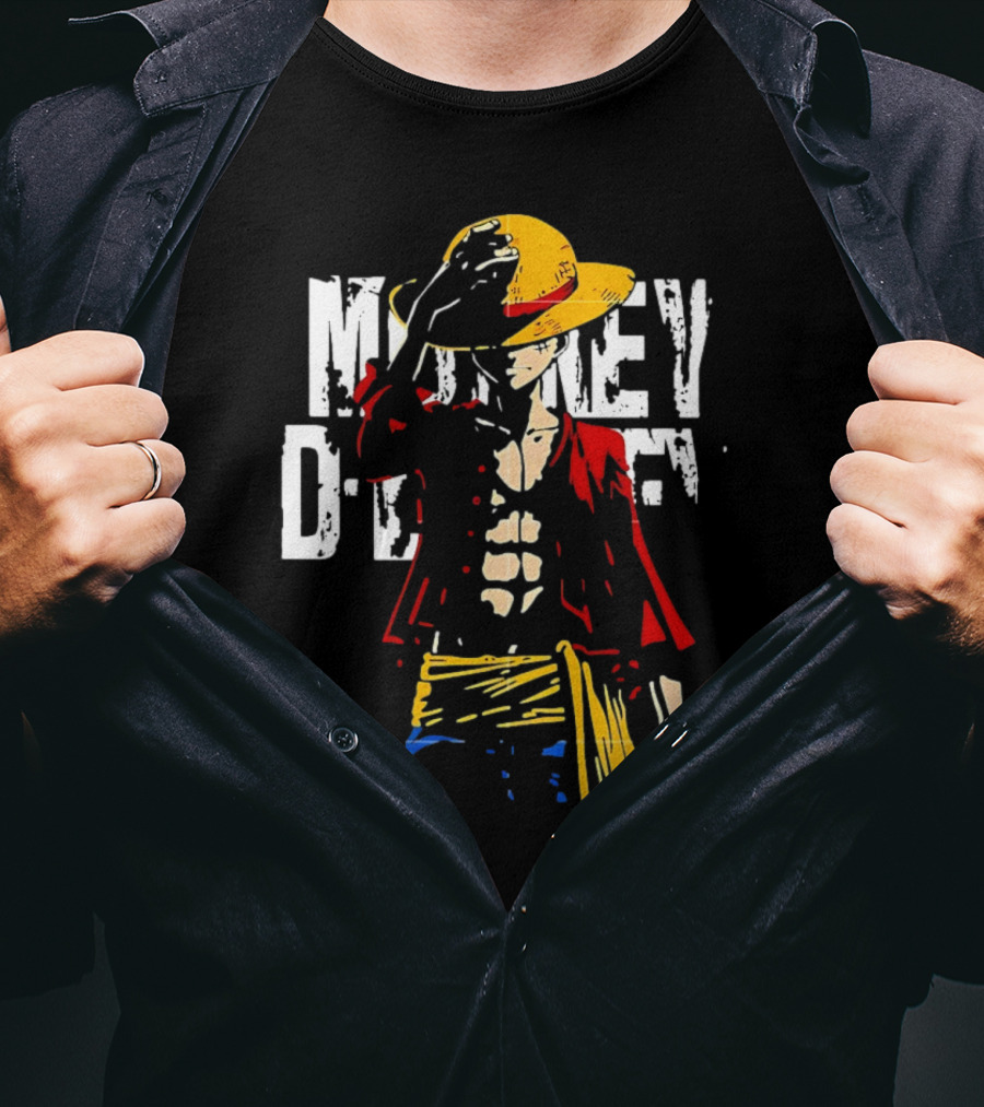 Monkey D Luffy One Piece Anime Character Iconic Straw Hat Pirate Outfit T-Shirt