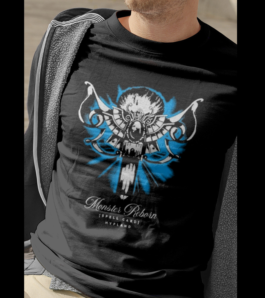 Monster Reborn Spell Card Hypland Blue Winged Design T-Shirt