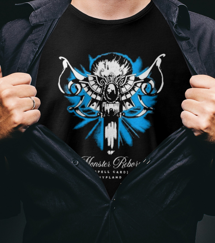 Monster Reborn Spell Card Hypland Blue Winged Design T-Shirt