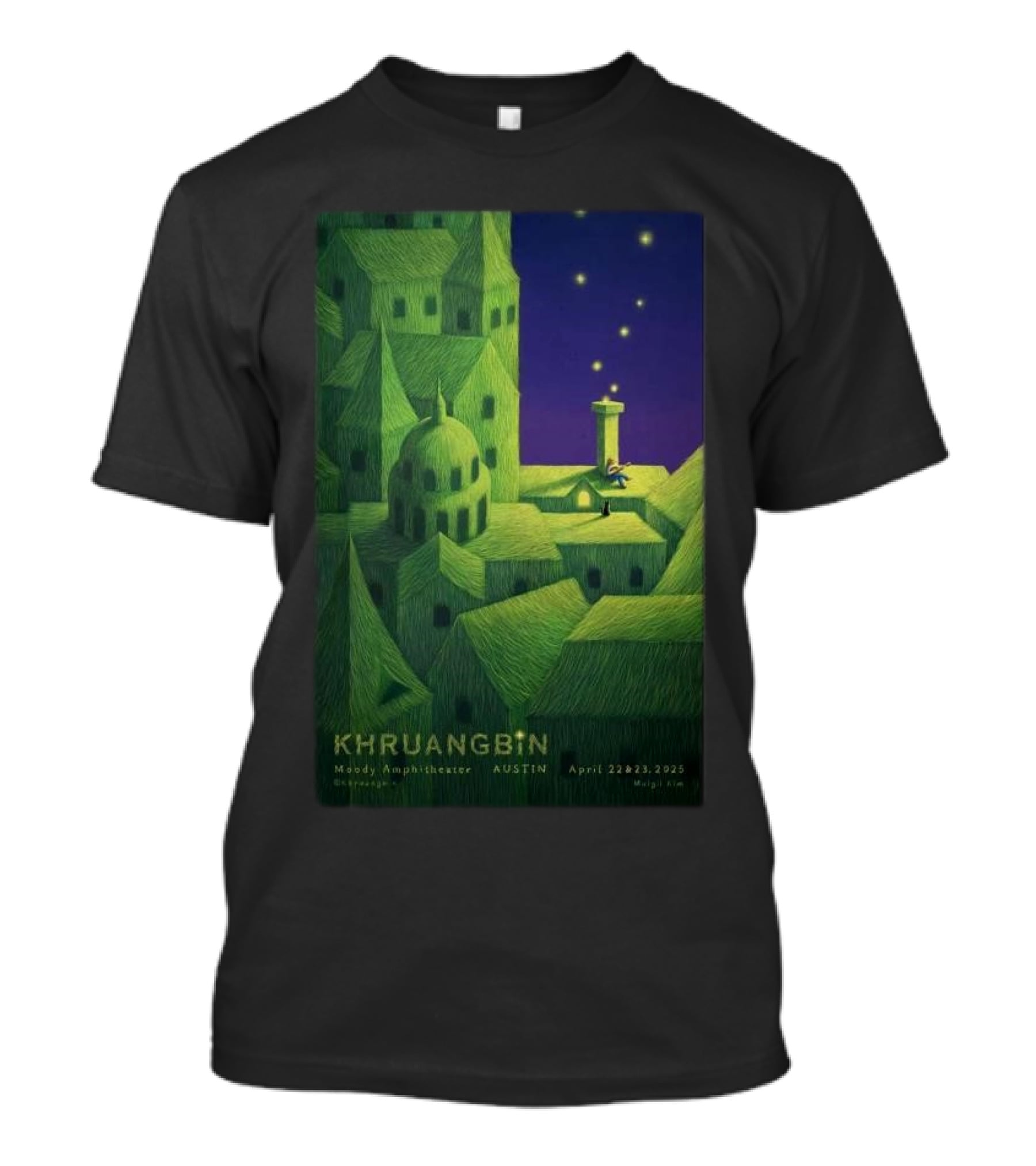 Khruangbin Moody Amphitheater Austin April 22 23 2025 Murugi Kim Artwork T-Shirt