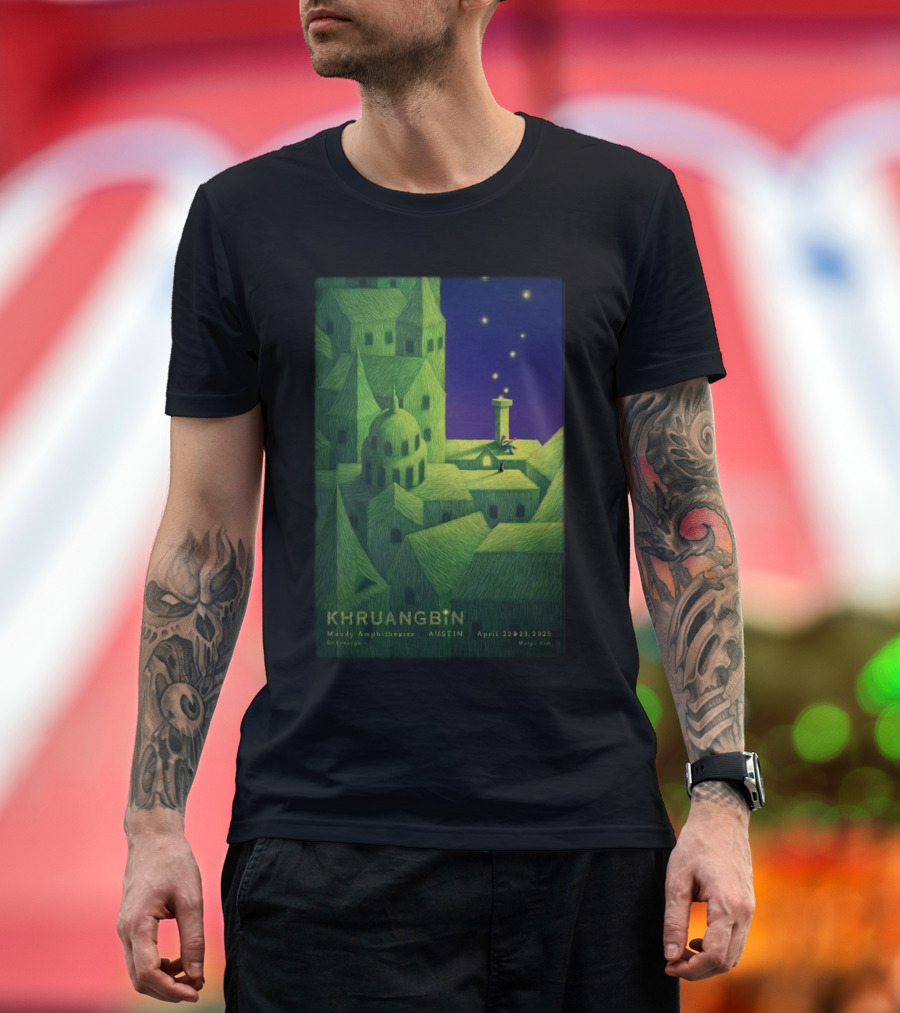 Khruangbin Moody Amphitheater Austin April 22 23 2025 Murugi Kim Artwork T-Shirt