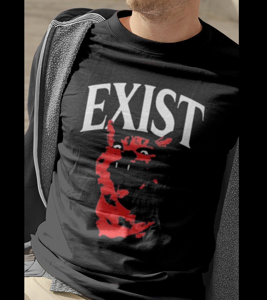 Mynameistuv Exist Red Cat Face T-Shirt