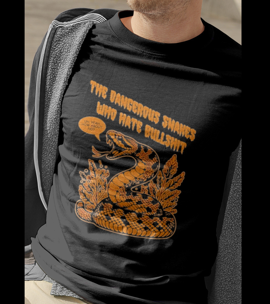 The Dangerous Snakes Who Hate Bullshit Fierce Orange Snake Illustration T-Shirt