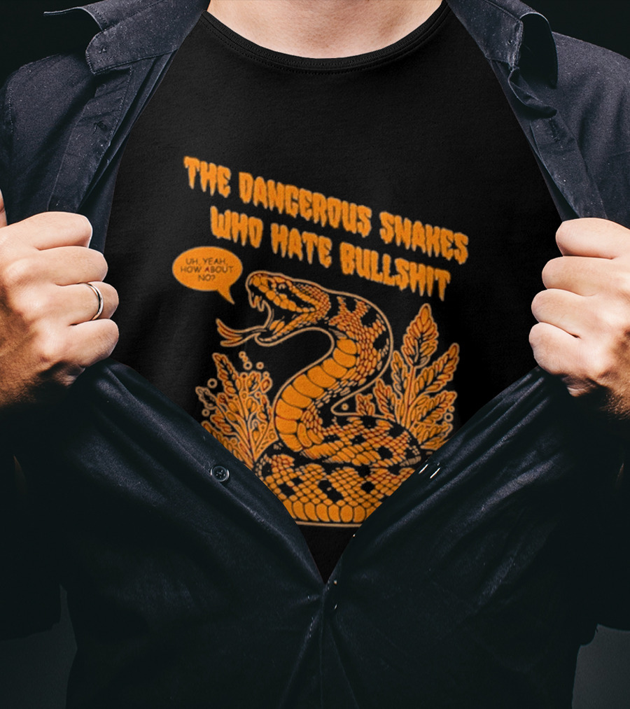 The Dangerous Snakes Who Hate Bullshit Fierce Orange Snake Illustration T-Shirt