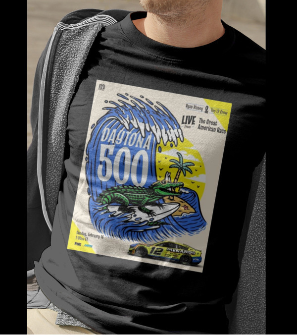 NASCAR Ryan Blaney The 12 Crew Daytona 500 Live From The Great American Race February 16 Sunday 1:30PM ET FOX T-Shirt