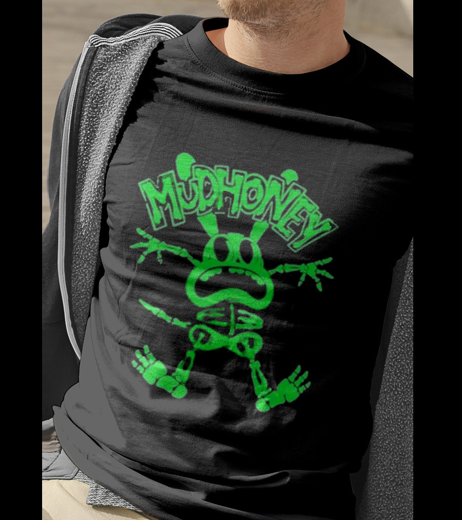 Mudhoney Foro Indie Rocks Mexico City Mar 30 2025 Glowing Green Cartoon Monster T-Shirt