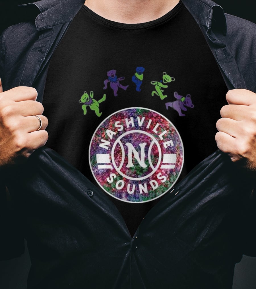 Nashville Sounds Grateful Dead Dancing Bears Baseball 2025 T-Shirt