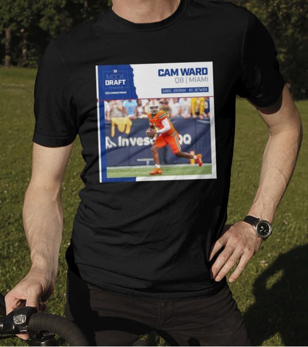 New York Giants Mock Draft Tracker Cam Ward QB Miami Daniel Jeremiah NFL Network T-Shirt