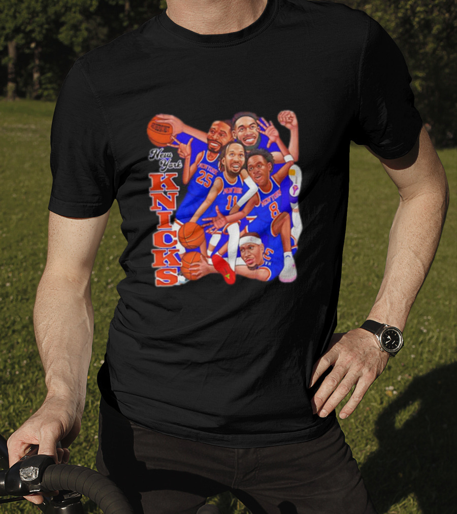 New York Knicks Basketball Caricatures Team Group Fan Favorite T-Shirt