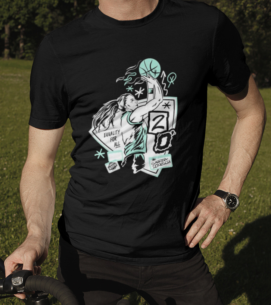 New York Liberty Sabrina Ionescu Equality For All Liberty Statue Basketball T-Shirt