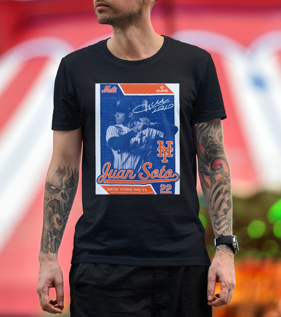 Mets Juan Soto New York Number 22 Signature Players Association Dominican Republic T-Shirt
