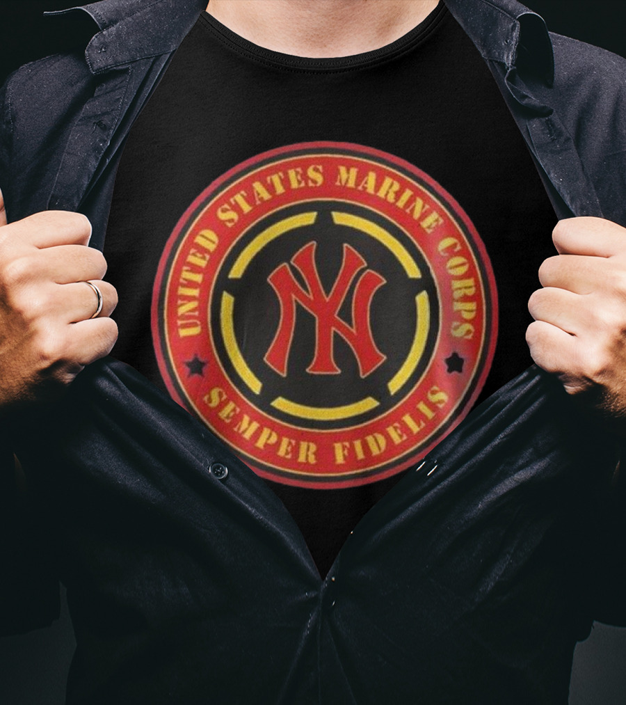 New York Yankees United States Marine Corps Semper Fidelis MLB Military Appreciation Night 2025 T-Shirt