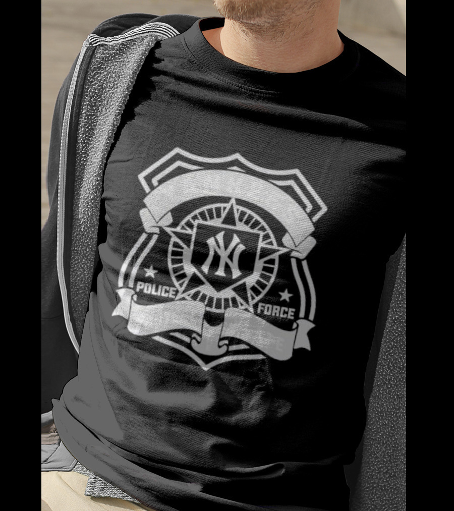 Yankees Police Force Protect Plate Badge Symbol T-Shirt