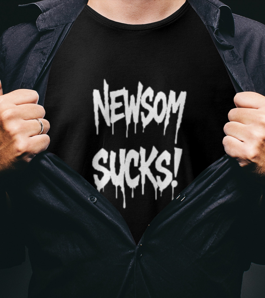 Newson Sucks Dripping Graffiti Style Text T-Shirt