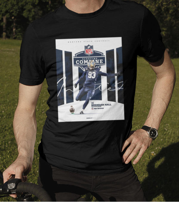 Montana State Football NFL Scouting Combine Brendan Hall Kicker Punter Bobcat Built Network T-Shirt