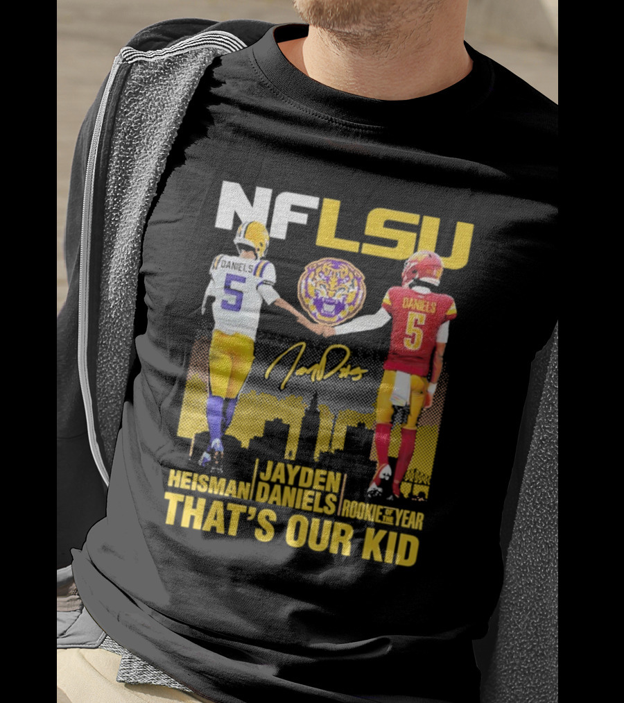 NFLSU Jayden Daniels That's Our Kid Quarterback Tiger Symbol T-Shirt
