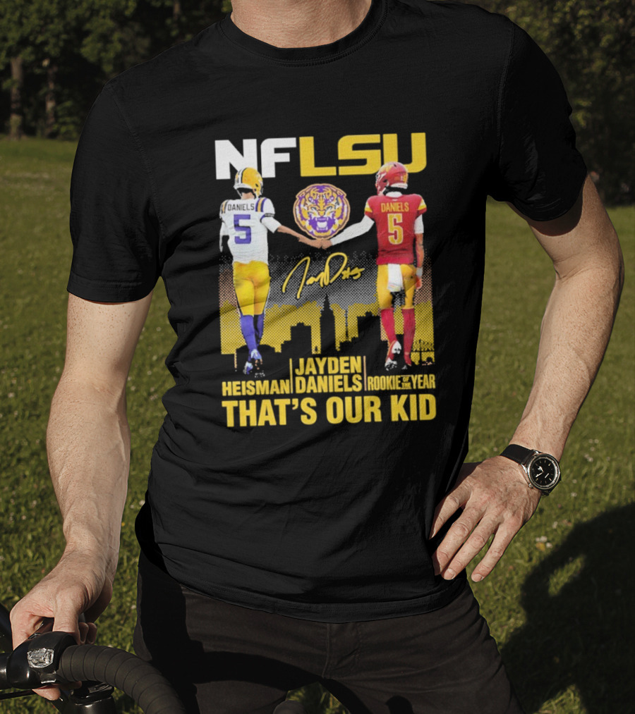 NFLSU Jayden Daniels That's Our Kid Quarterback Tiger Symbol T-Shirt