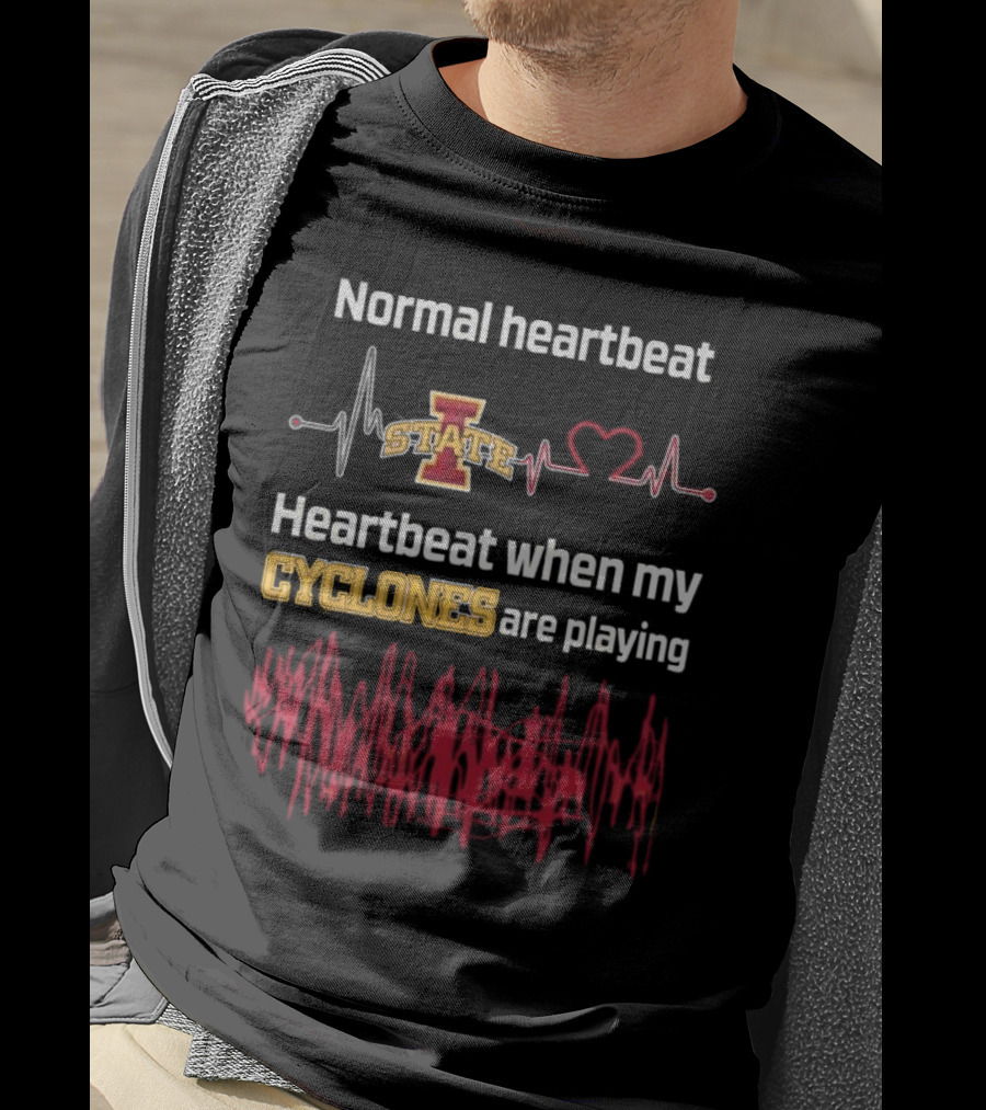 Normal Heartbeat Iowa State Cyclones Heartbeat Playing T-Shirt