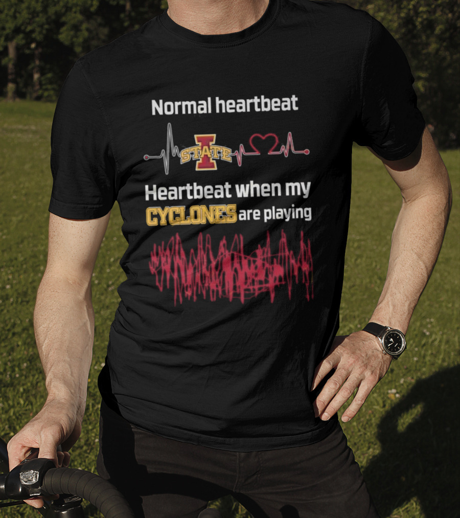 Normal Heartbeat Iowa State Cyclones Heartbeat Playing T-Shirt