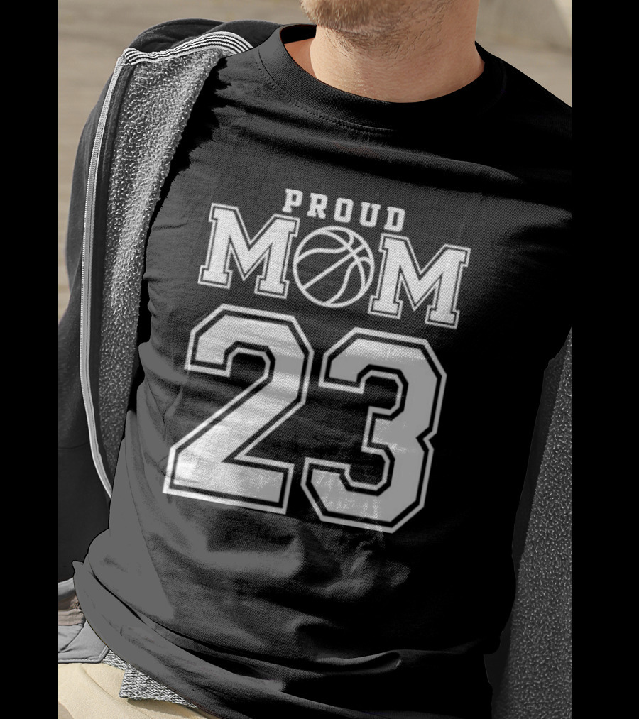 Proud Mom 23 Basketball Number Custom T-Shirt