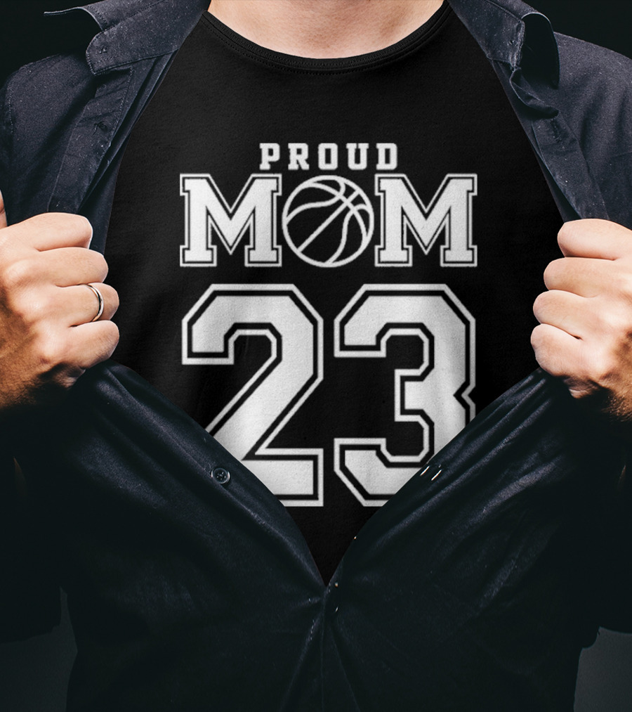 Proud Mom 23 Basketball Number Custom T-Shirt