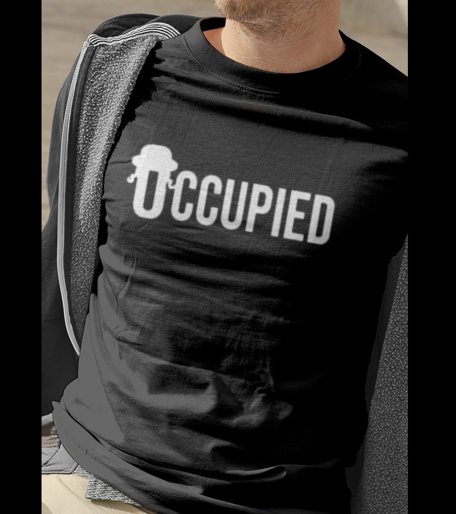 Occupied Firefighter Helmet Design T-Shirt