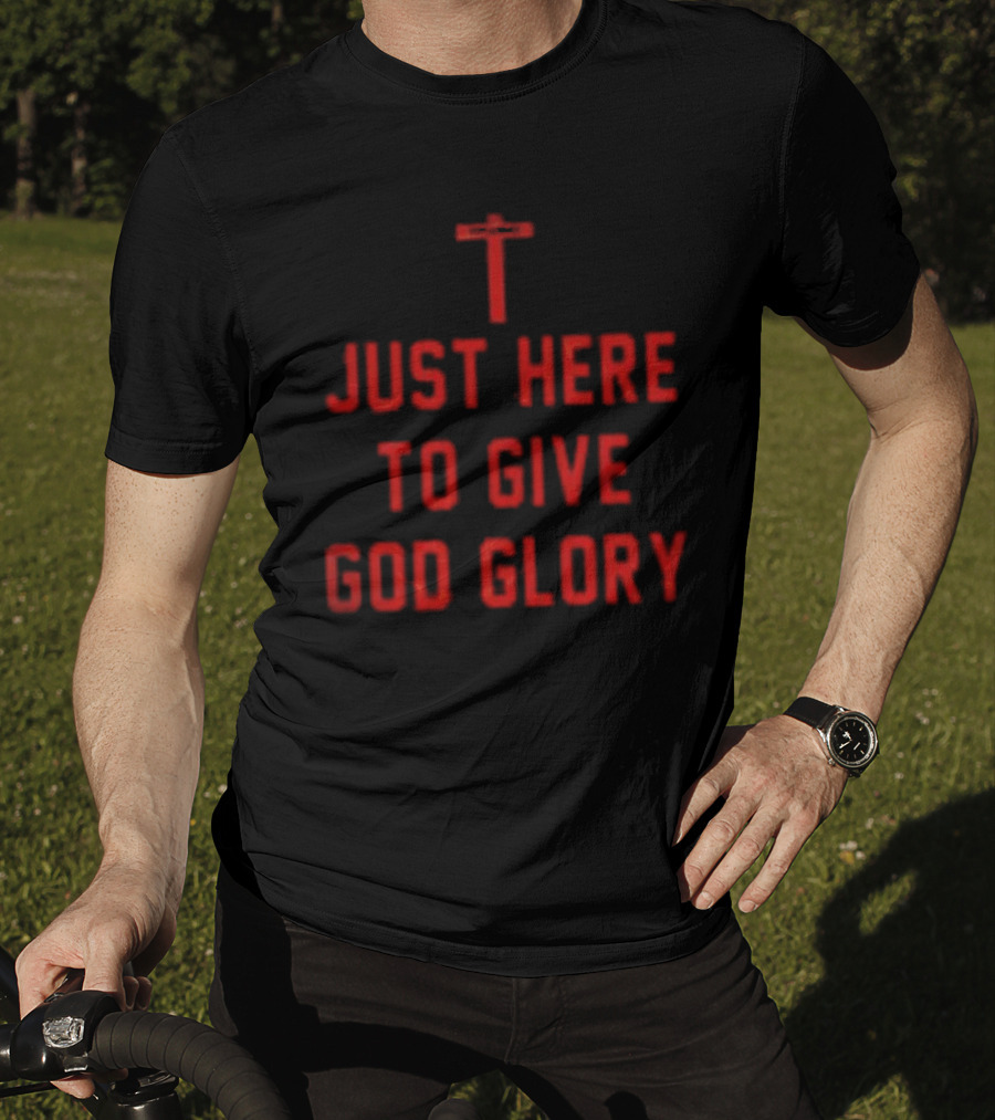 Ohio State Buckeyes Jesus Won Just Here To Give God Glory Cross T-Shirt
