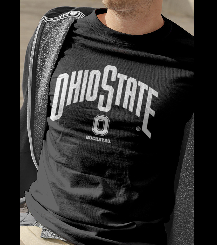 Ohio State Buckeyes Arched Wordmark With Athletic O T-Shirt