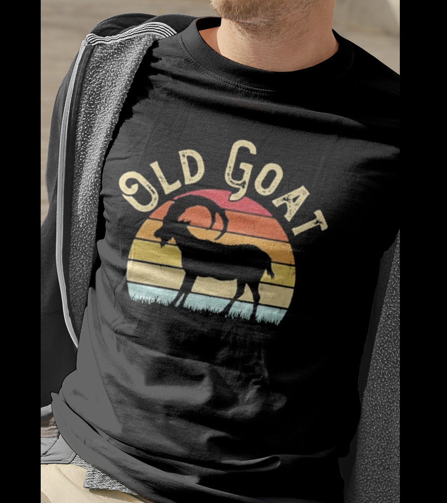 Old Goat Vintage Sunset Silhouette Retro Style T-Shirt