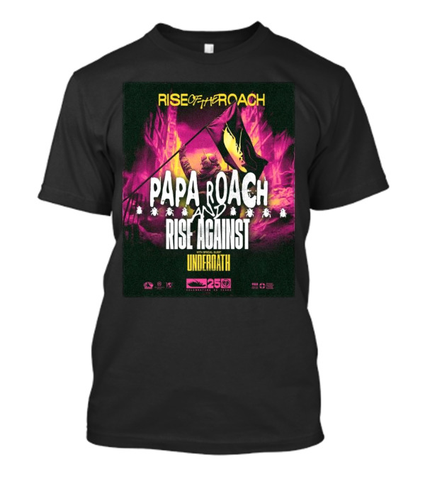 Papa Roach And Rise Against Rise Of The Roach Tour 2025 With Underoath Special Guest T-Shirt
