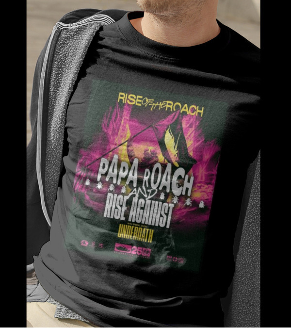 Papa Roach And Rise Against Rise Of The Roach Tour 2025 With Underoath Special Guest T-Shirt
